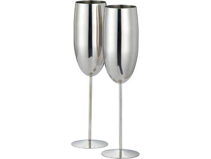 Edelstahl Sektgläser Flute Silber 2er-Set