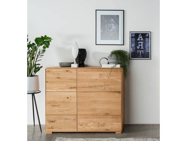 Kommode hängend oder stehend mit Türen 97cm 'Prag' Wildeiche geölt WZ-0546