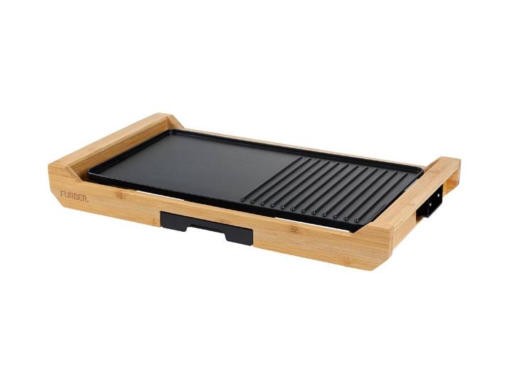 Tischgrill FURBER Tischgrill Bambus , braun, B:51,5cm H:6cm T:28,5cm, Kontaktgrill_Standgrill_Tischgrill_Teppanyakigrill, Tischgrill