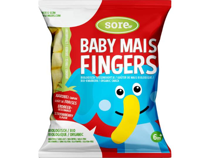 Zure babymaïsvingers aardbei - 35 g