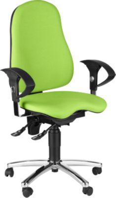 Topstar Bürostuhl SENSUM, Permanentkontakt, mit Armlehnen, Lendenwirbelstütze, 3D-Orthositz, apfelgrün