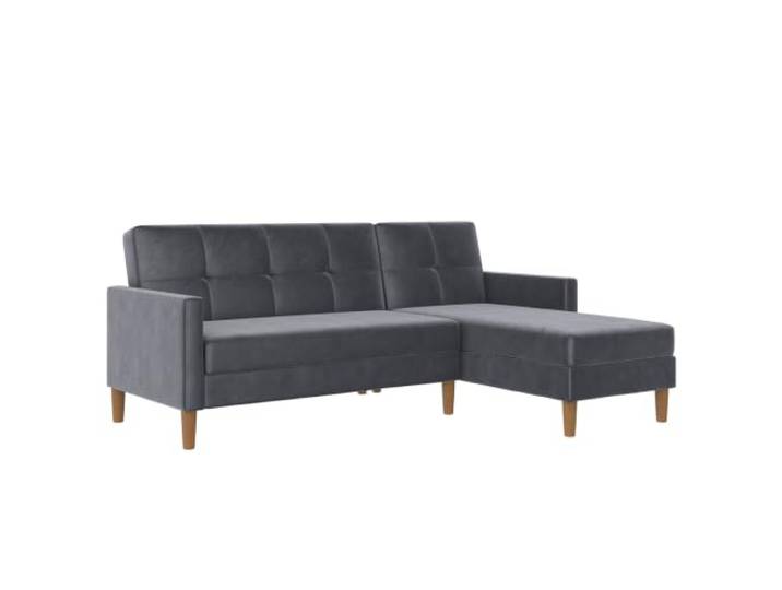 Lilly Schlafsofa 3-Sitzer mit Stauraum aus Samt, Anthrazit