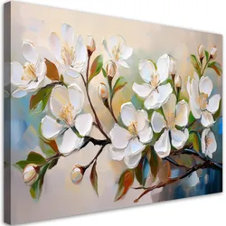 WANDBILD bemalte apfelblüte