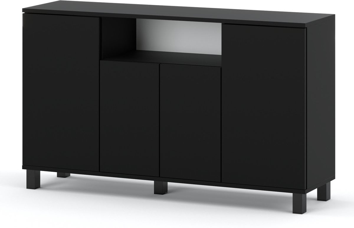 Meubel Square Dressoir Corso Mat Zwart 140 cm