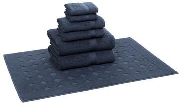 Authentic Hotel and Spa Turkish Cotton 7-piece Towel Set with Circle Design Bath Mat