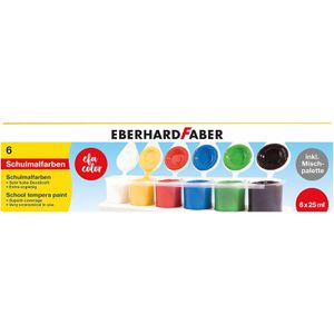Eberhard-Faber Temperafarben 575506 EFA Color, 6 Farben, farbintensiv, in Töpfchen, 6x 25 ml
