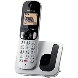 Panasonic KX-TGC250JTS Digitales Schnurlostelefon mit Verriegelung, Telefon, Schwarz, Silber