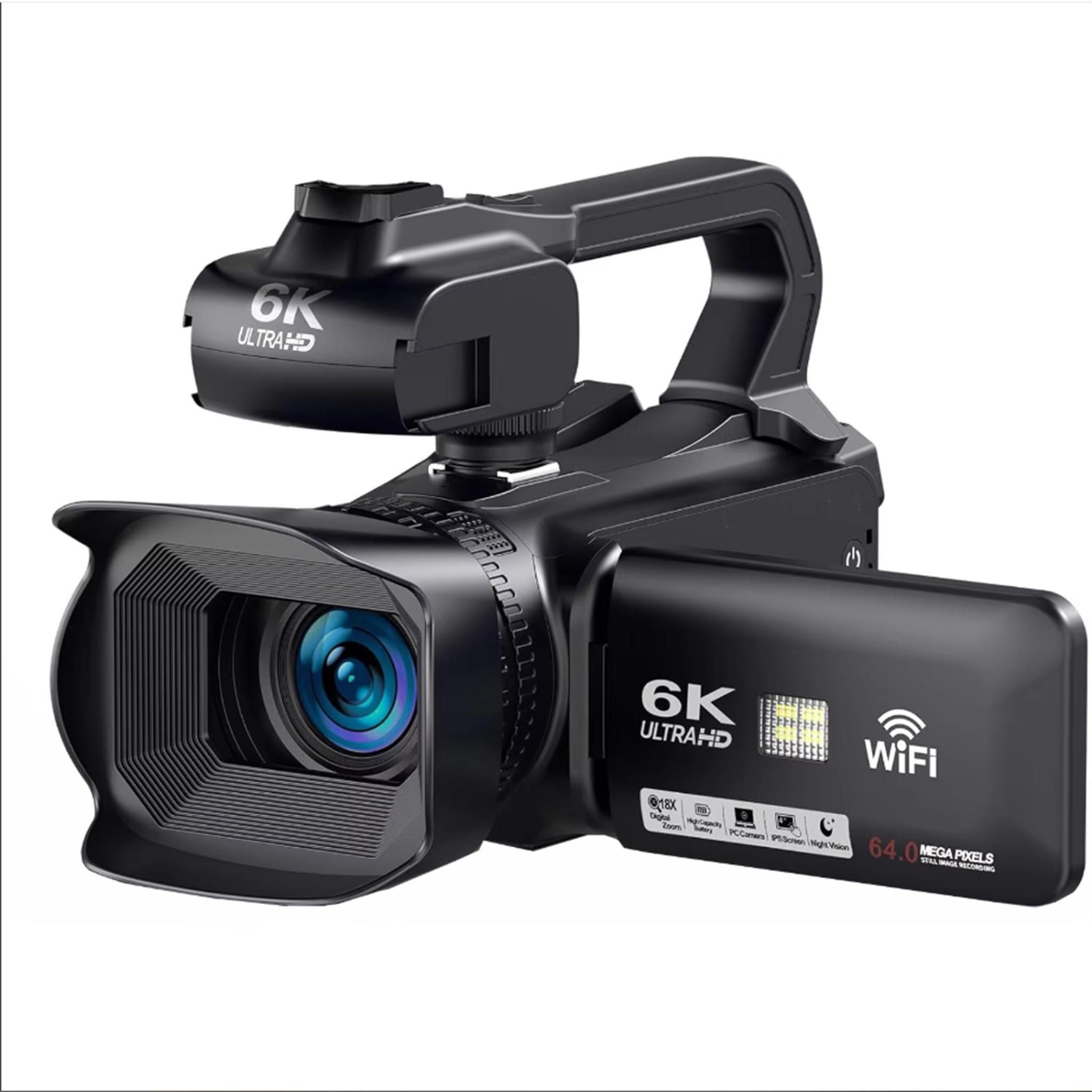 Live Streaming Vlog 6K Kamera 18X Digital Zoom 64MP IR Nacht UHD 4.0 IPS Touchscreen WIFI Professionelle Videokamera