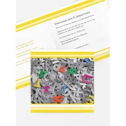 Einladungskarten Kindergeburtstag selbst gestalten mit Spruch und Fotos im Onlinedesigner bei Meine-Kartenmanufaktur.de