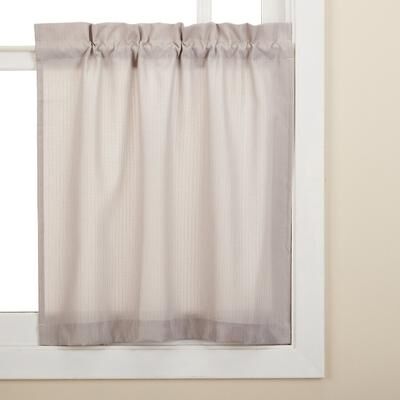 Sweet Home Collection Opaque Grey Ripcord Kitchen Window Curtains - Swag, Tier & Valance