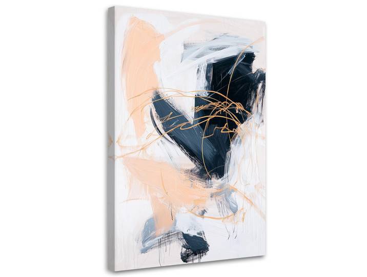 Feeby Leinwandbild Moderne Abstraktion Farbeffekt 70x100cm, Grau, Rechteckig, 70x100 cm, Bilder & Rahmen, Bilder, Leinwandbilder