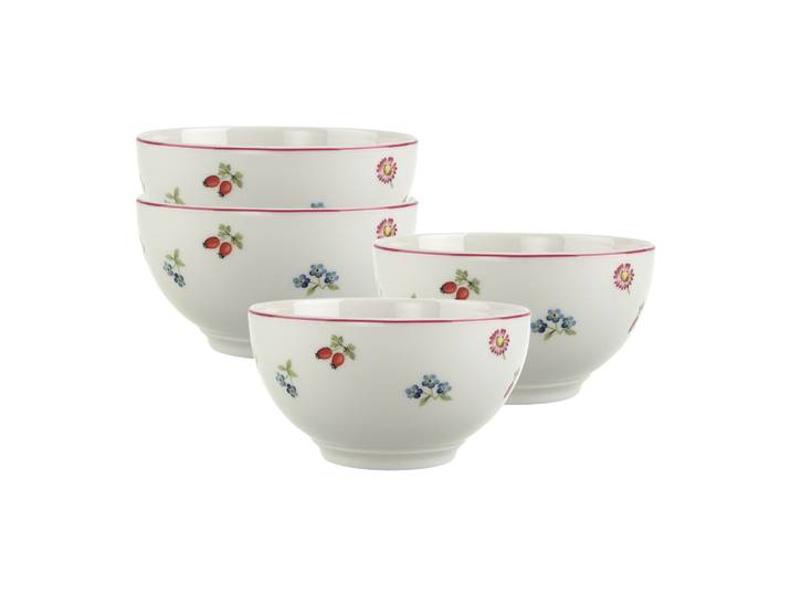 Schale VILLEROY & BOCH Bols Petite Fleur ø 14 cm 4er Set weiß , weiß, B:14cm H:7,8cm L:14cm T:14cm Ø:14cm, Schüsseln, Schale, Spülmaschinengeeignet, Mikrowellengeeignet