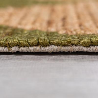 Teppich FLAIR RUGS "Effie Diamond", grün, B:160cm H:5mm L:230cm, Baumwolle, Jute, Teppiche, Teppich, handgeknüpft