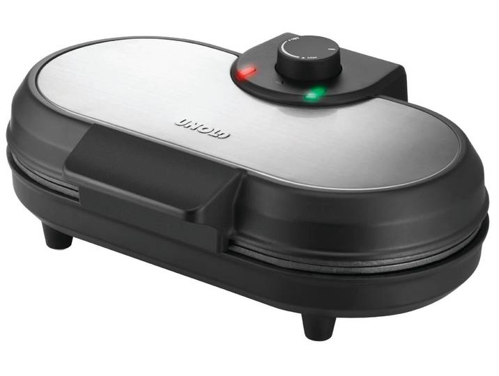 UNOLD Pancake-Maker American 48165 , grau (schwarz, edelstahlfarben), B:30,6cm H:11,1cm T:21,9cm Ø:13,5cm, Waffeleisen, Pancake-Maker
