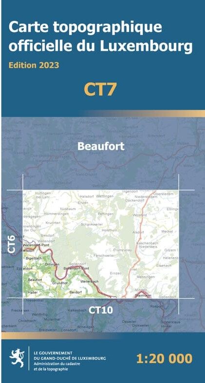 Service topographique du Luxembourg Carte topographique CT7 - Beaufort  (Grand-Duché de Luxembourg)