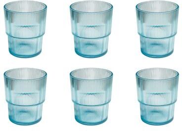 Abode Homewares Fine Ribbed Acrylic Drinking Glass - Set of 6