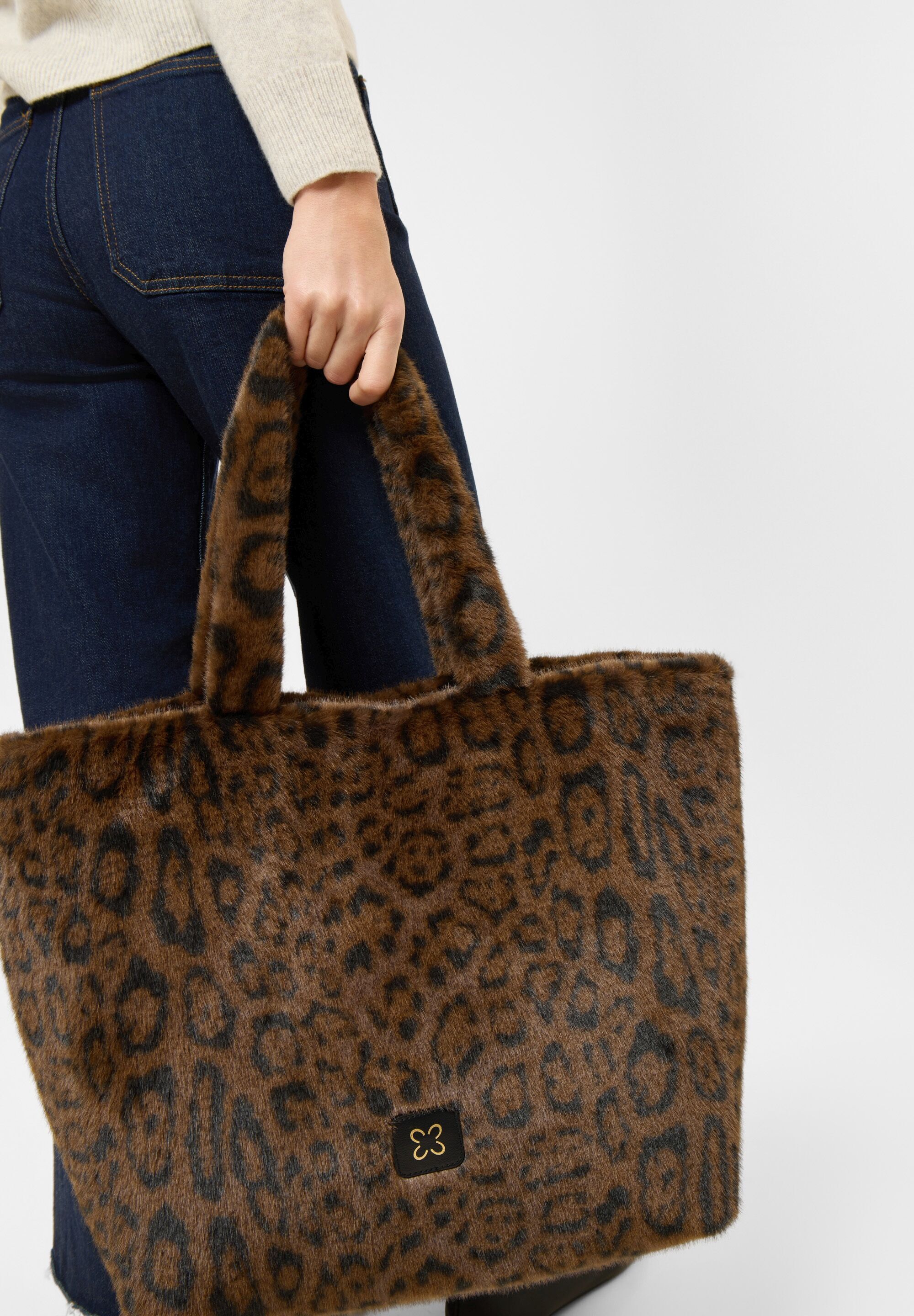 Shopper CODELLO "Codello Tasche", Damen, braun, Obermaterial: 100% Polyester PES., Taschen Shopper, mit Leomuster