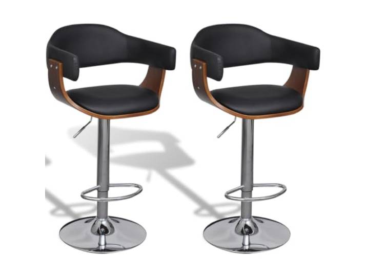 Barhocker, Schwarz und Holz, modernes Design, 2 Stück, 1202019