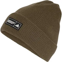 adidas Essentials Label Cuff Beanie KG9579 - olive strata/white 58 - 60 cm