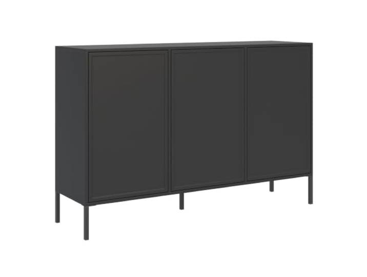Selsey Kommode 150 x 40 x 86 cm, 3 Türen, Push-to-Open, Schwarz Push-to-Open, grifflos, GTV-Scharniere, ABS-Kante, 6 Ablagefächer, robuste Bauweise