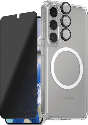 PanzerGlass CARE Flagship 3-in-1 Hülle + Schutzglas Set Samsung Galaxy S25+ Transparent, Schwarz Induktives Laden, Stoßfest