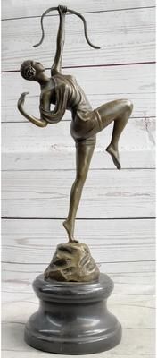 Bronzhaus Diana The Huntress Artemis Greek Goddess Archer W/ Bow Bronze Sculpture Statue Figure