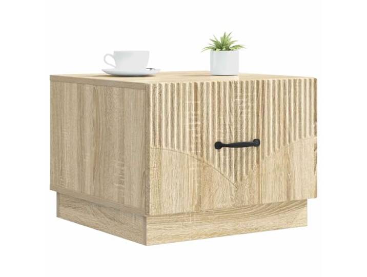 KTHLBRH Couchtisch mit Schublade Eiche Sonoma 49 x 50 x 37 cm Technisches Holz, Vintage-Design, leicht zu reinigen, vielseitig einsetzbar
