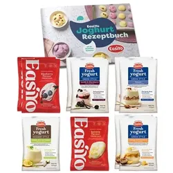 EASIYO Joghurtpulver 10 Beutel für 10kg 6 versch. Sorten inkl. Rezeptbuch