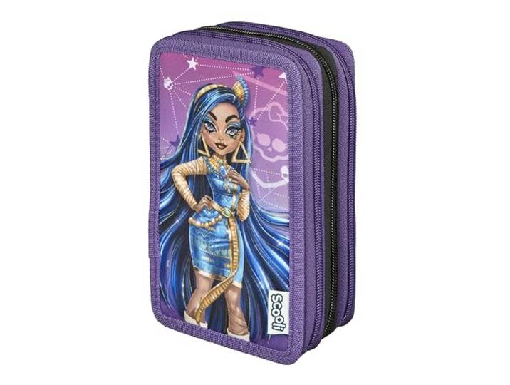 Scooli - Tripledecker Monster High - Gefülltes Schüleretui mit hochwertigen Stiften & Zubehör - Ideal für Schule, Freizeit und unterwegs - ab 6 Jahren