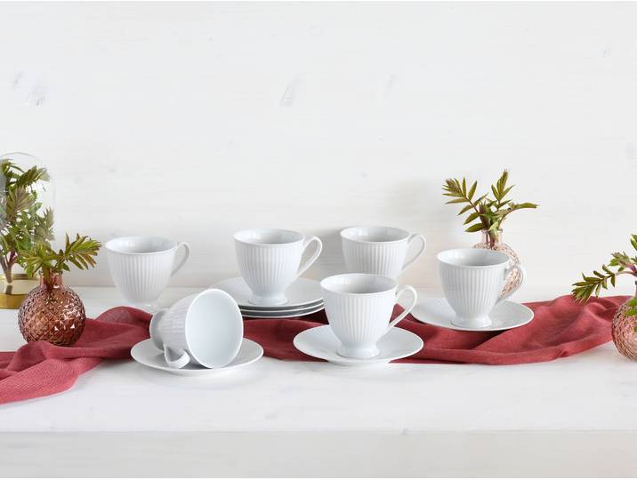 home24 Koffieservies Valencia 12-delig wit/wit