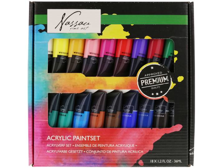 VAN Nassau Fine ART Acrylfarben Set 18 teilig