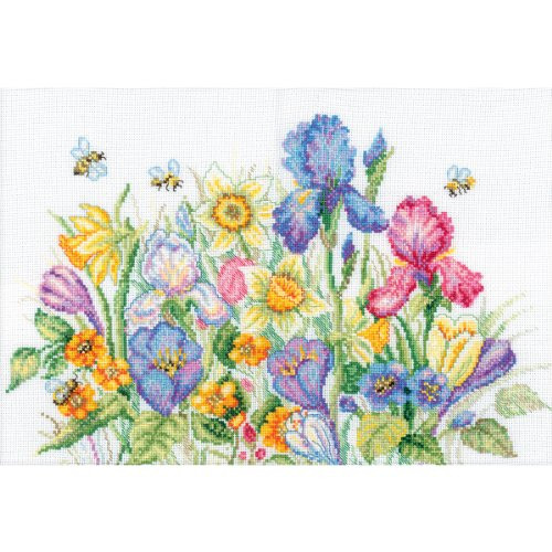 Tuin Bloemen Kruissteek Kit 35 x 25 cm 16 Count