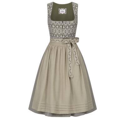 Dirndl NÜBLER "Dirndl midi Gudrun", Damen, Gr. 38, EURO, grün (oliv), Obermaterial: 100% Baumwolle CO., Kleider