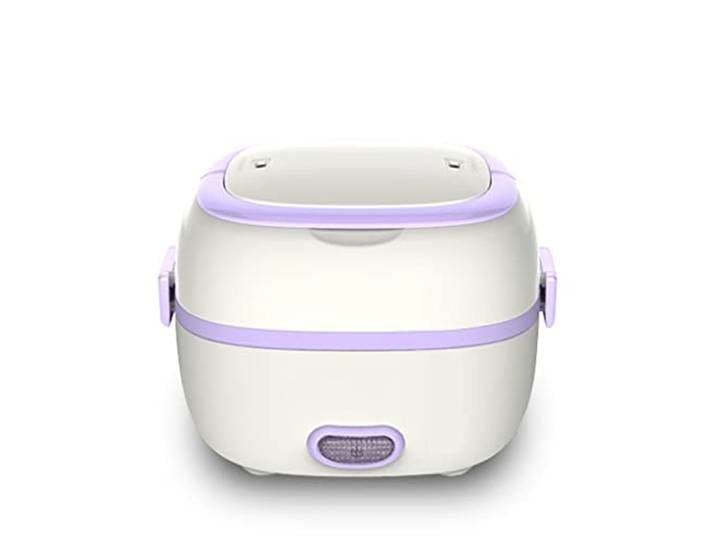 GQYMXQ Elektrischer Reiskocher Thermoheizung Lunchbox 2 Schichten Tragbarer Lebensmitteldampfer Kochbehälter