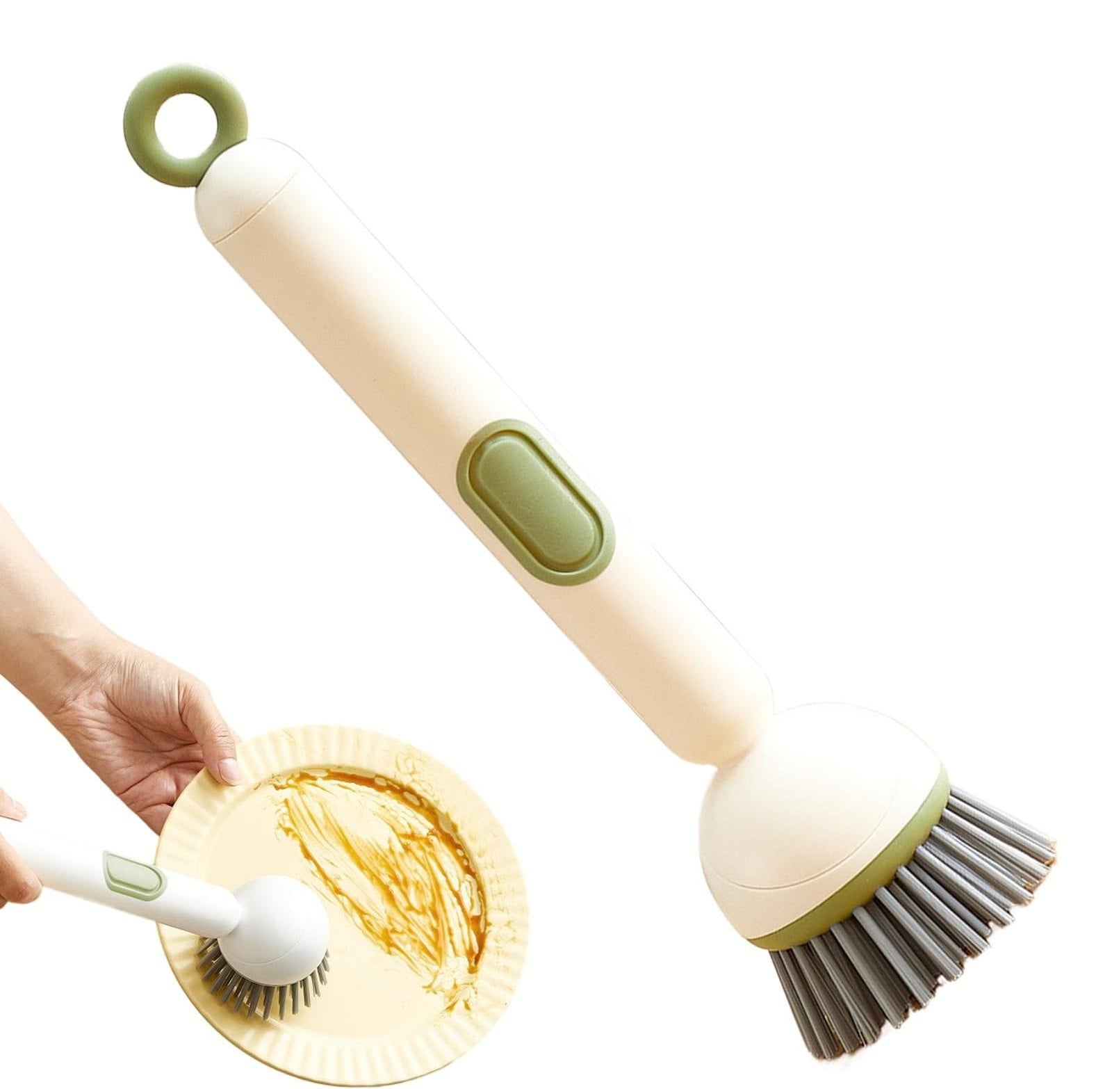 Keukenborstel met zeepdispenser voor het afwassen