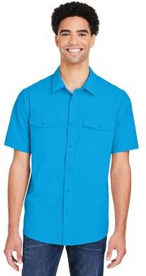 CORE365 CE510 Men's Ultra UVP Marina Shirt in Electric Blue size 5XL   Polyester/Spandex Blend