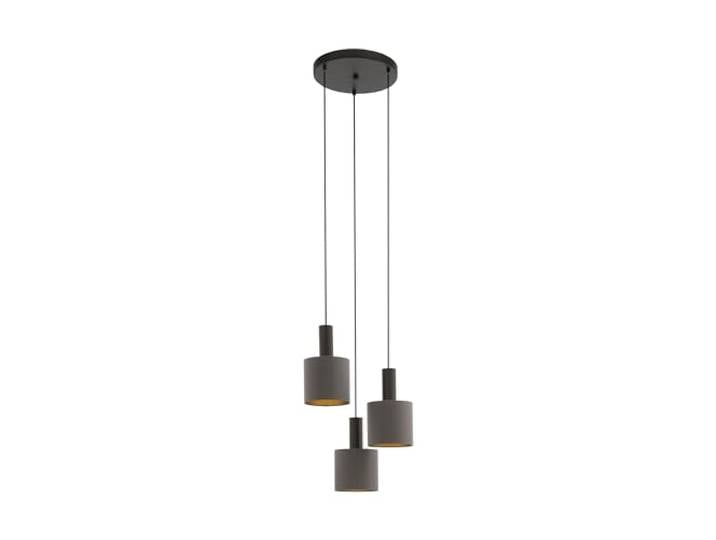 Eglo Suspension luminaire Concessa 1 à 3 lampes\, lustre suspendu en acier et textile\, brun foncé\, cappuccino\, doré\, pour salon et salle à manger\, douille E27