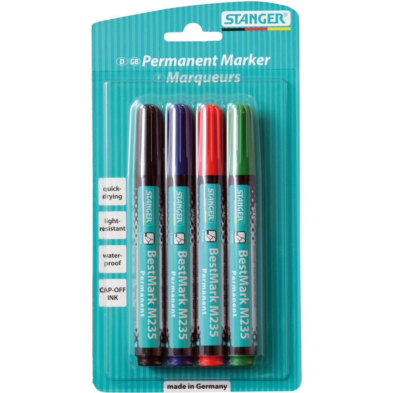 STANGER BestMark M235 Permanentmarker-Set farbsortiert 1,0 - 3,0 mm, 4 St.