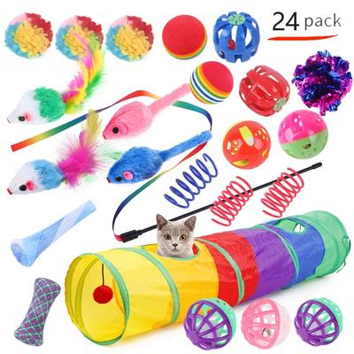Uplift Treasures Cat Toy Variety Set With Sisal Mouse And Bell Balls 24pack