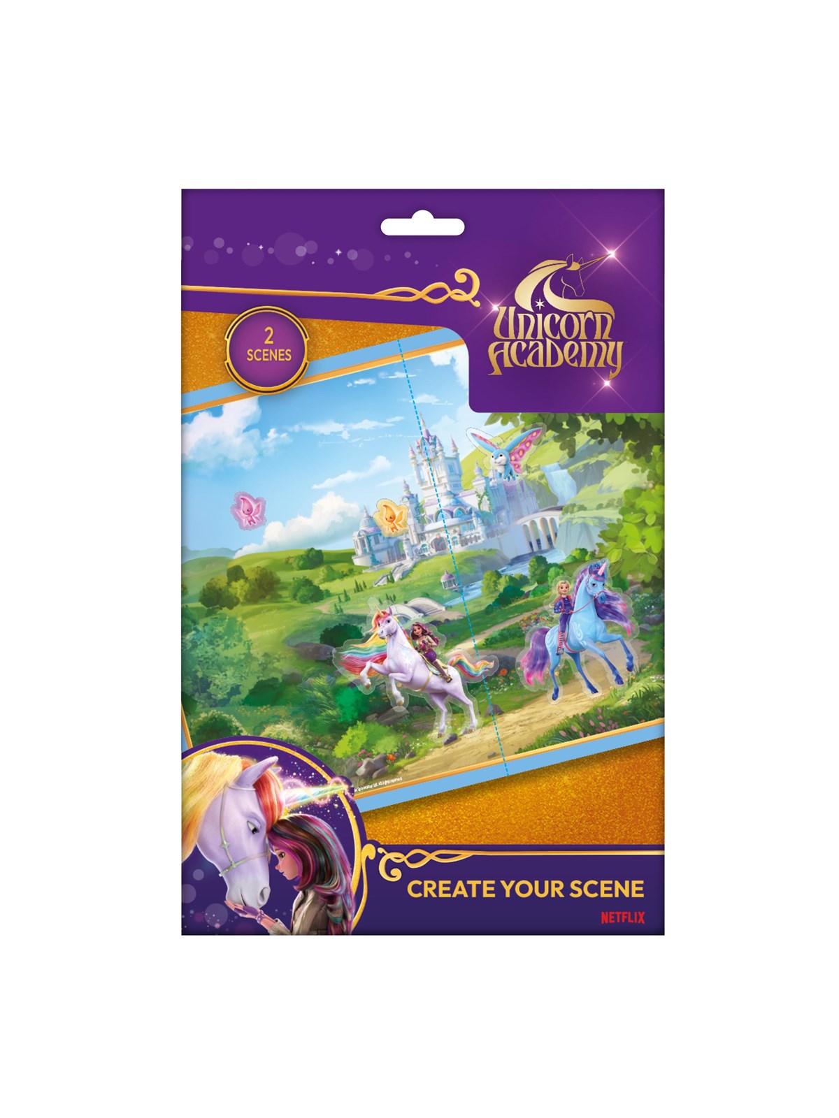Unicorn Academy Reusable Sticker set - Create your scene - 2 scenes included