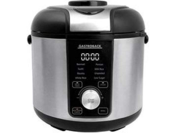 Cuiseur à riz et cuiseur vapeur - Gastroback - 8 programmes - Maintien au chaud - Bol en acier inoxydable - 500 W