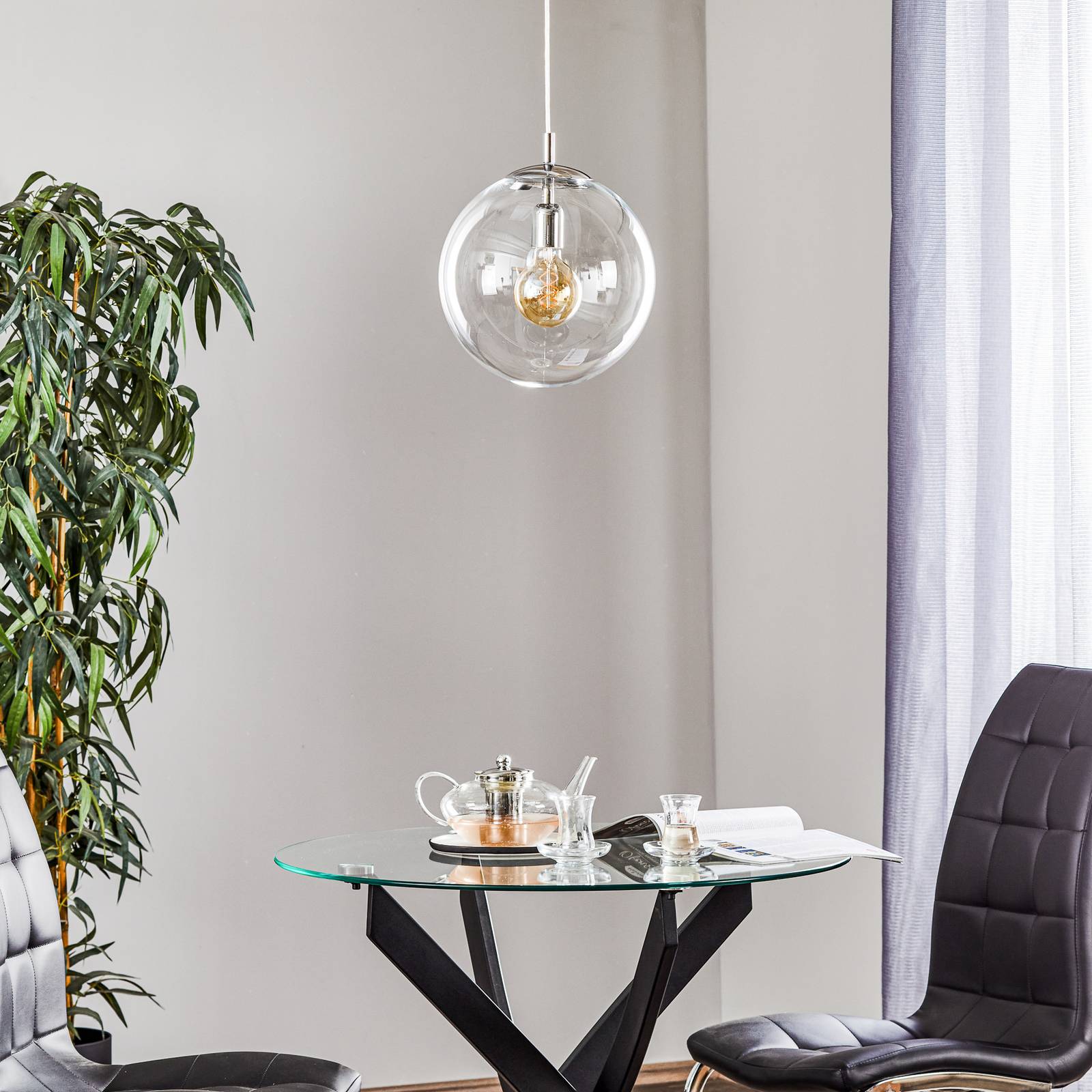 Glas Hängelampe 562 ALDEX, dimmbar, klar / transparent, für Wohn- / Esszimmer, Glas, Modern, Pendelleuchte