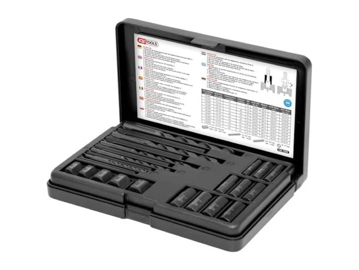 KS Tools 150.1305 Jeu pour extraction de goujons Coffret d'extracteurs pour vis et écrous\, 25 pièces\, outillage professionnel\, chrome vanadium