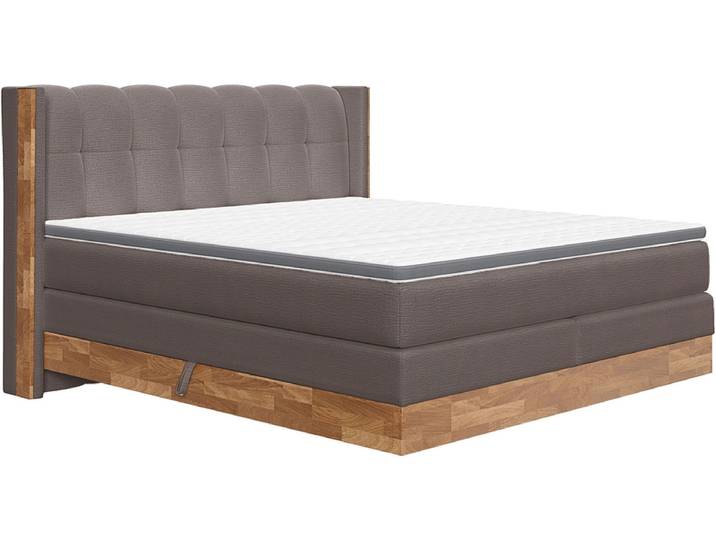 Boxspringbett MATTERHORN dunkelgrau 180x200cm fest