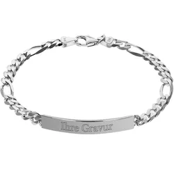 trendor 35676 Herren Gravur-Armband Silber 925 Armband mit Namen 21 cm