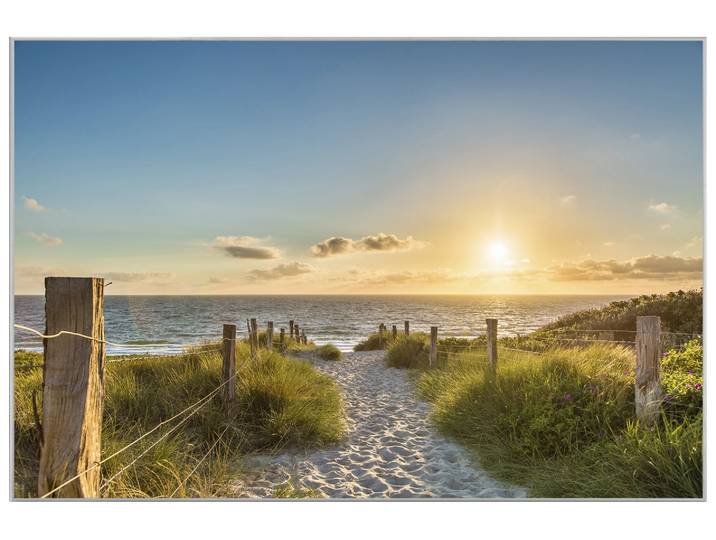 Bild mit Rahmen Abendstimmung am Strand image LAND