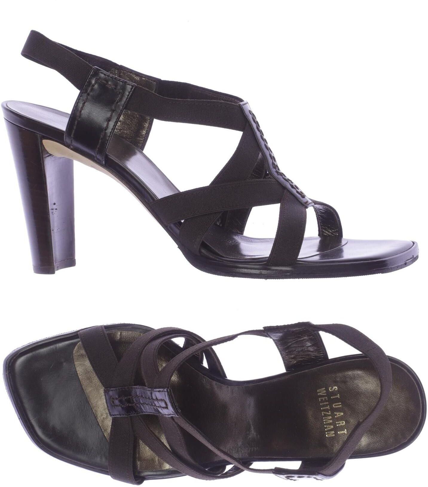 Stuart Weitzman Damen Sandalen, Braun, Gr. EU 37.5, Leder - Second Hand