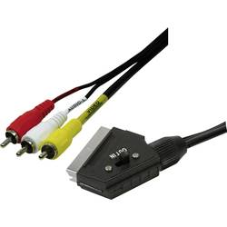 LogiLink SCART / Cinch TV, Receiver Anschlusskabel [1x SCART-Stecker - 3x Cinch-Stecker] 2 m Schwarz CA1029