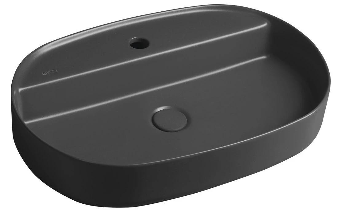 Isvea INFINITY OVAL wastafel opzetmodel antraciet B/D: 60 x 40 cm
