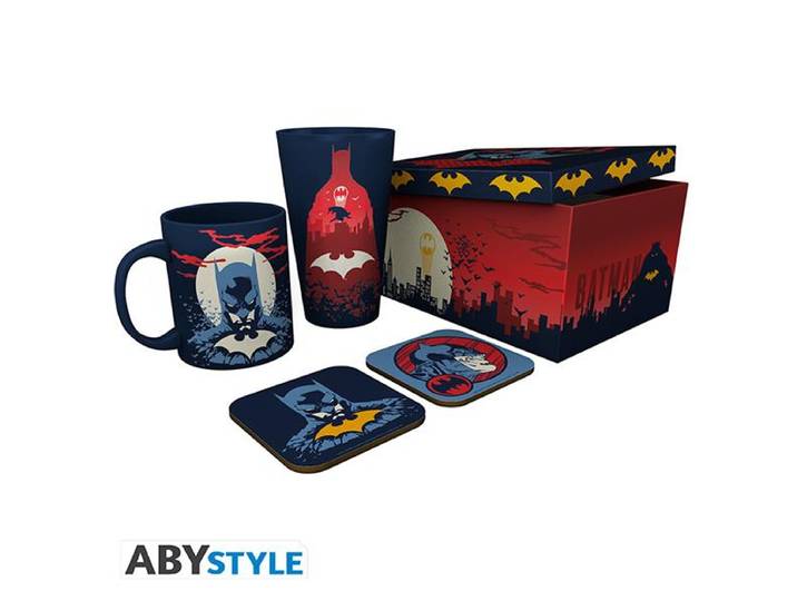 DC COMICS Coffret cadeau Verre + Mug + 2 Dessous de verre Glow